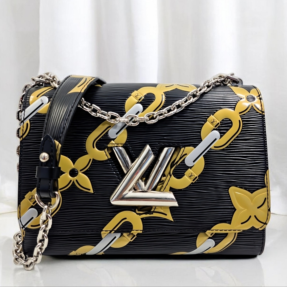 Louis Vuitton Epi Chain Flower Twist MM Black Shoulder Crossbody Bag - Picture 16 of 16